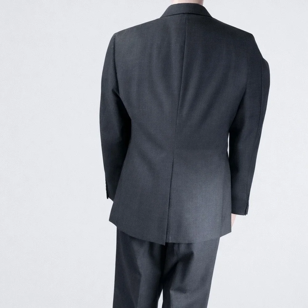 Polo University Club Ralph‎ Lauren Mens Wool Pinstripe Suit Charcoal Grey USA